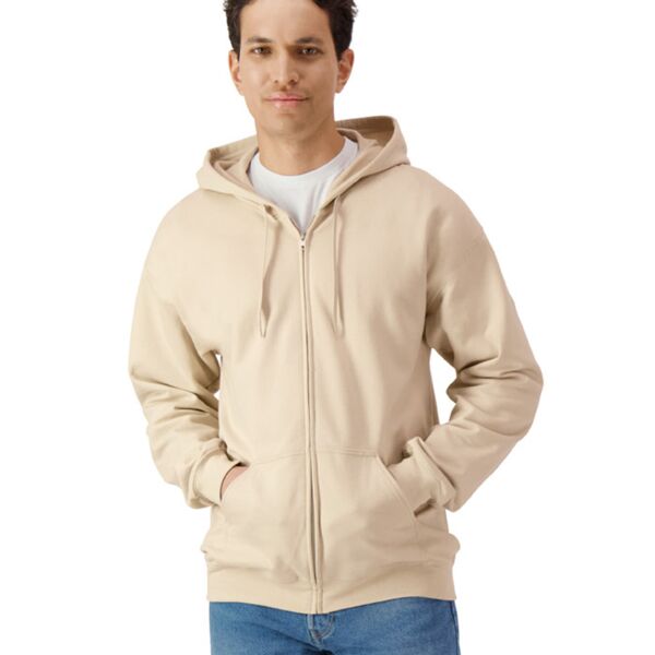 Softstyle Midweight Fleece Adult Full Zip Hooded Sweatshirt Thumbnail