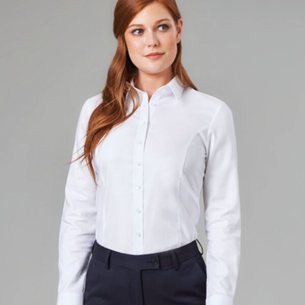 Brook Taverner Ladies Albany Long Sleeve Classic Oxford Shirt Thumbnail