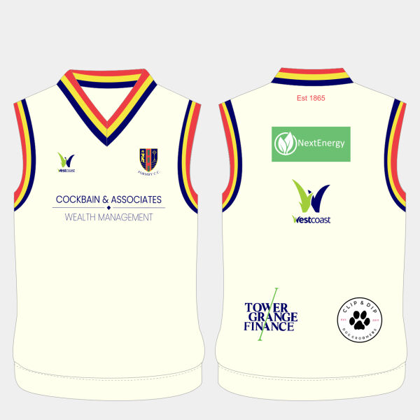 Formby CC  - White Sleeveless Playing Jumper - Youth Sizes Thumbnail